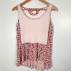 Postage Stamp Polka dots & Cheetah Peplum Tank